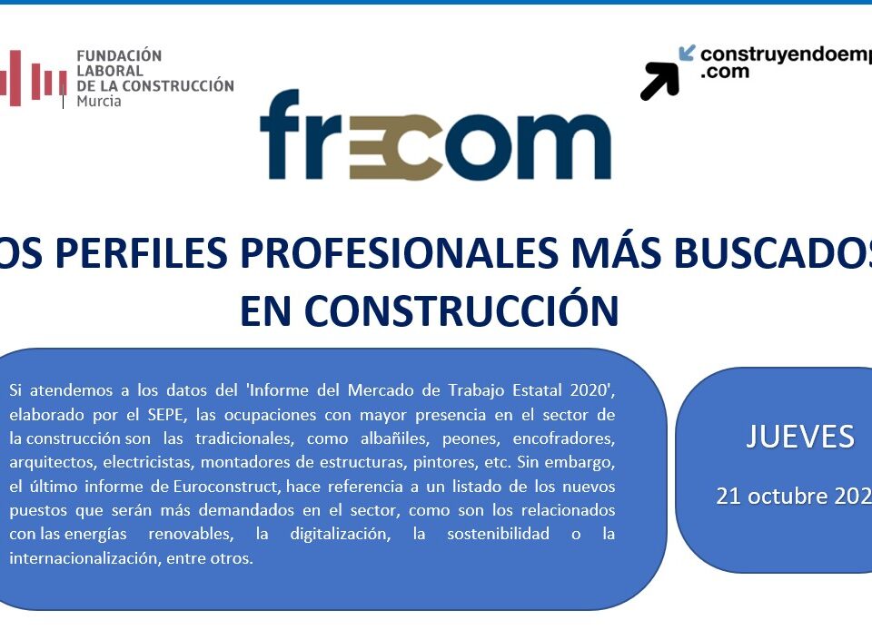 El próximo 21 de octubre se celebra una nueva jornada de Construyendo Empleo 4 FRECOM